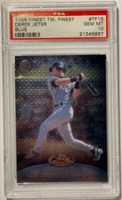 1999 Topps Finest Team Finest DEREK JETER Blue /1500 PSA 10 POP 17