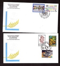 NATIONS UNIES N°33-34:  2 enveloppes FDC,série ordinaire 1er jour