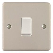 G&H CW1W Standard Plate Matt White 1 Gang 1 or 2 Way Rocker Light Switch