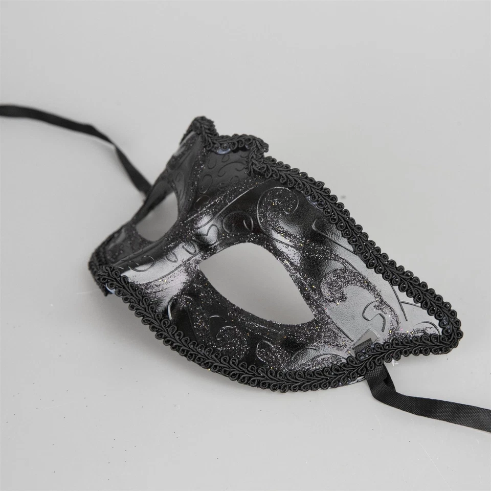 Masquerade Mask Ball Masks Stag Party Fancy Dress Venetian Black Cat Eye Face - Image 3 of 4