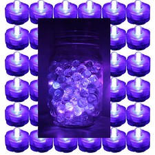 FREE SH  48 Purple Submersible Bright LED tea light Waterproof