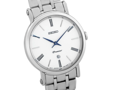 Seiko Premier Date Calendar 30.5mm Quartz Stainless Steel Japan Watch SXB429P1
