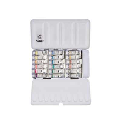 Schmincke - HORADAM  AQUARELL color box, 18 x 5 ml tubes, 74118097, metal b