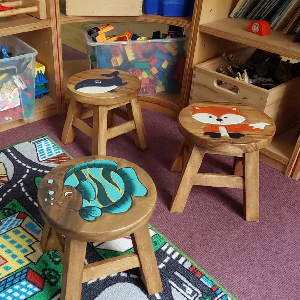 Kinderhocker Holzhocker Drache Rot Höhe 27cm - Bild 2 von 4