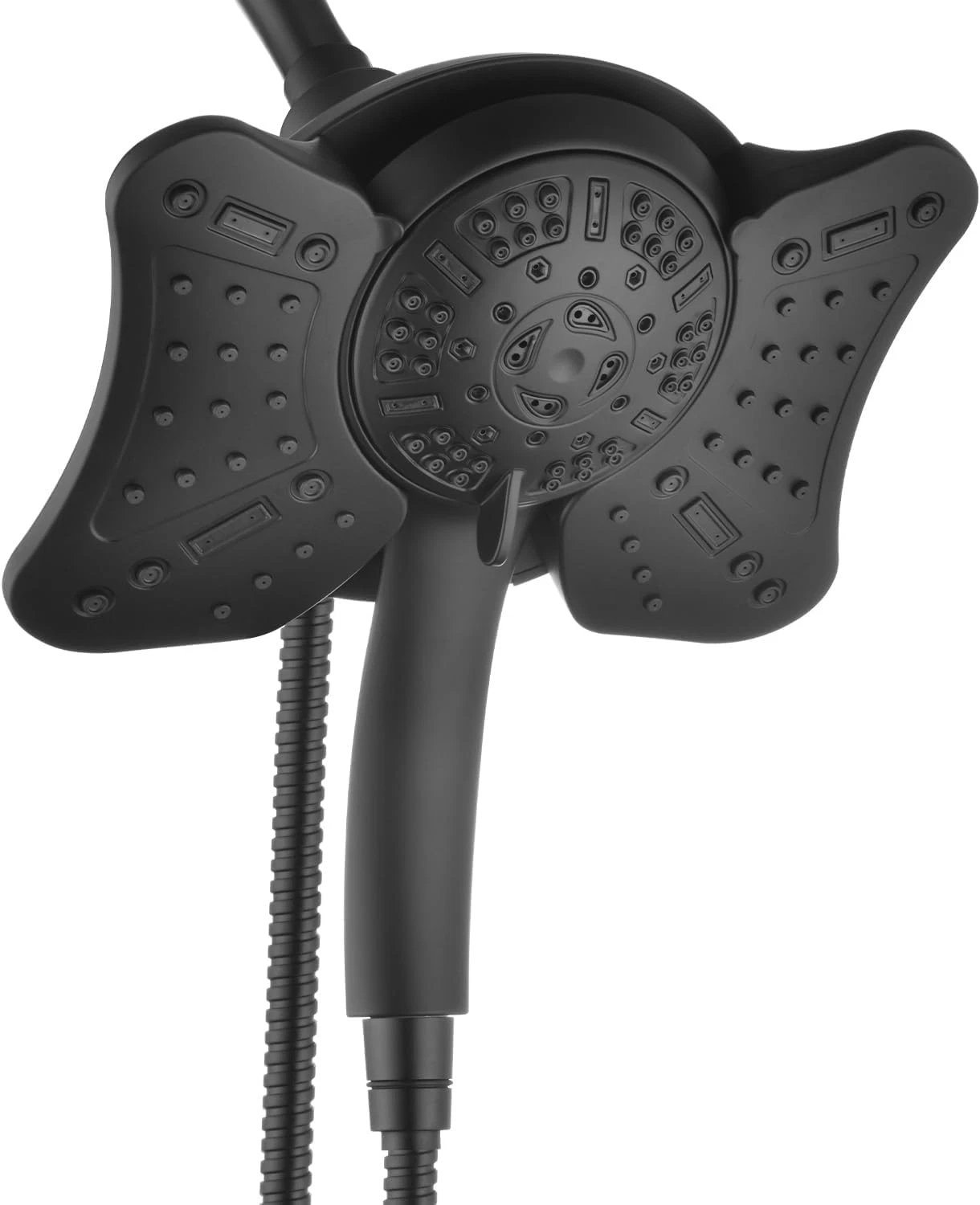 High Pressure 2.5GPM Rain Shower Head & Handheld Spray Combo, 9 Modes, Black