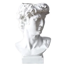 fazhongfa Greek Statue of David Bust Resin Sculpture for Roman Bookshelf Tabl...