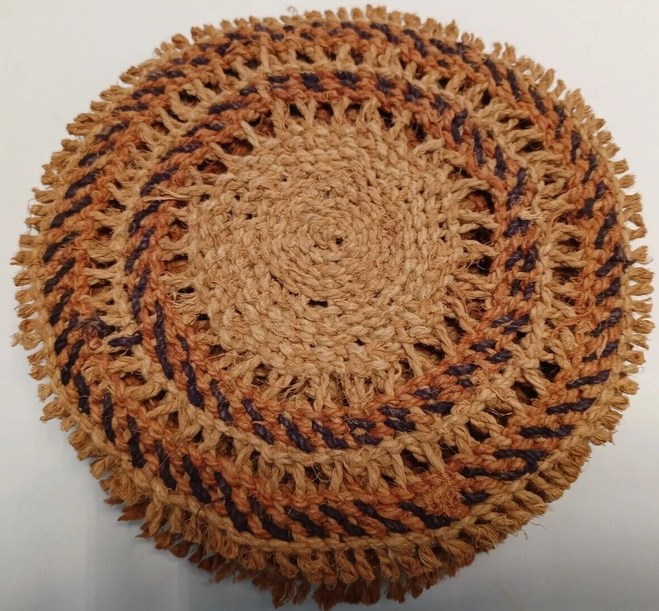 Wicker Straw Hot Pad Trivet Woven Rattan Raffia Boho Wall Decor Set of 6 Vintage - Image 2 of 4