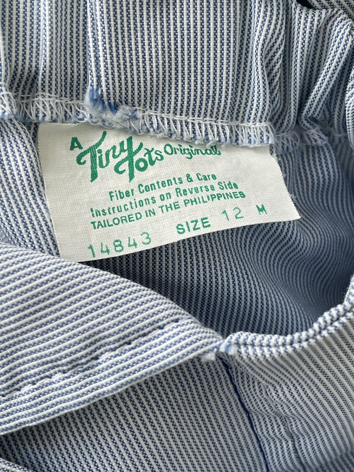 Vintage Overalls Sail Boat Baby Clothes Boy’s Tiny Tots Original shorts Sz 12m image 3