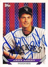 Andy Ashby autographed baseball card (Colorado Rockies, FT) 1993 Topps #794