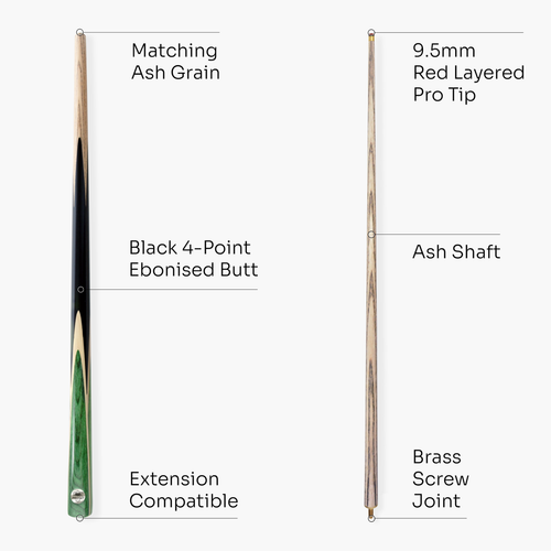 PRO147 Windsor 57" 2 Piece Snooker Pool Cue and Case Set 9.5mm Pro Layered Tip - Picture 40 of 54