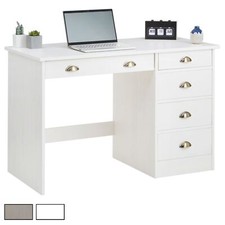 Bureau avec rangement 5 tiroirs en pin massif