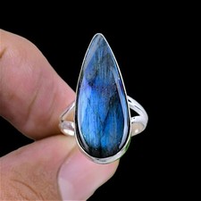 Labradorite Ring 925 Sterling Silver Ring Handmade Gemstone Ring Engagement Ring
