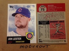 Jon Lester #75 Chicago Cubs Star MVP # Ed / 49 Made 2016 Topps Archive 1953 5x7