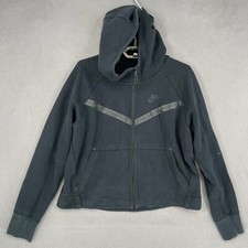 Nike Jacket Womens Small Black Tech Fleece Zip Pockets Hooded Running Gym