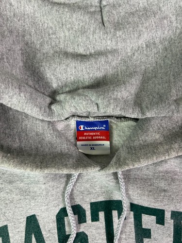 Y2K Champion Eastern Michigan Hoodie XL Gray Pullover Spell Out Sweatshirt - Picture 3 of 8