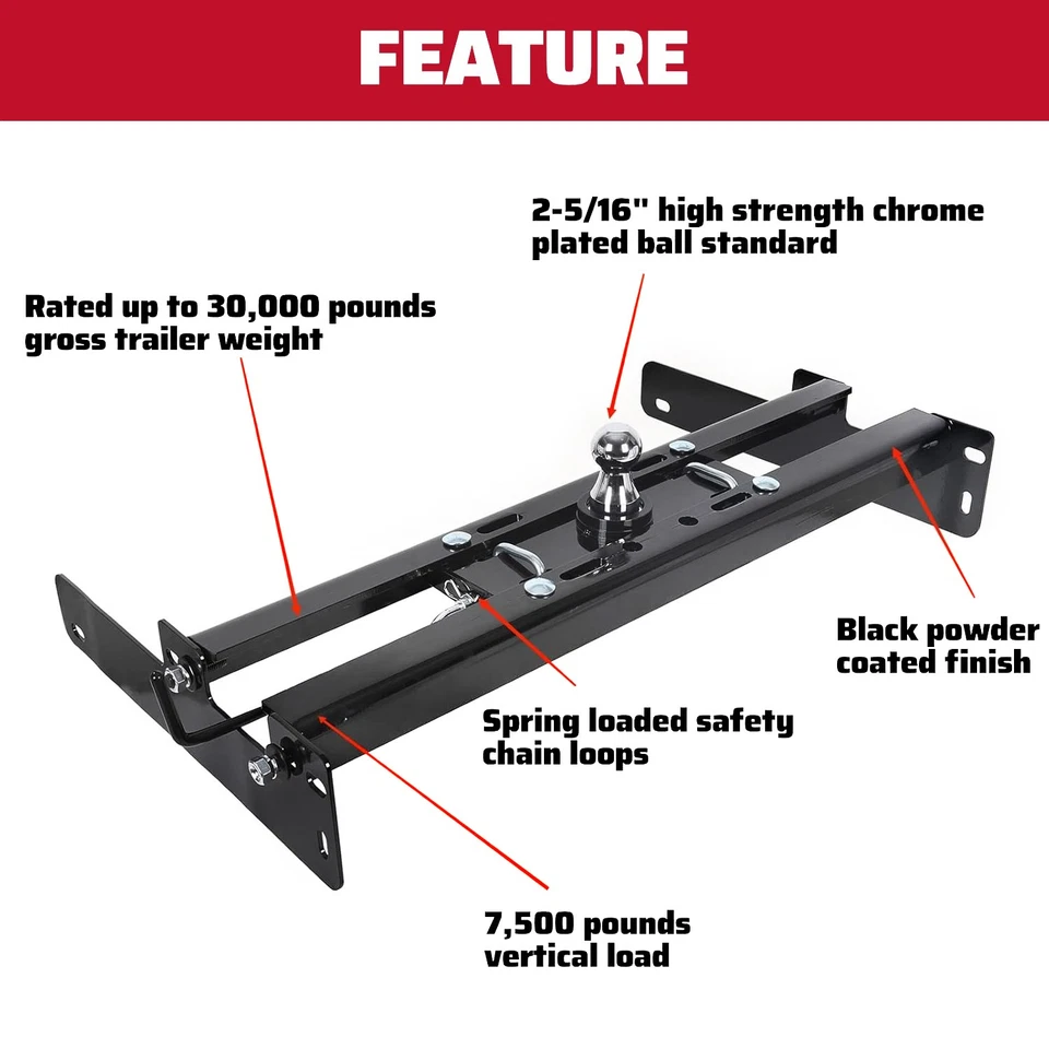 Complete Underbed Gooseneck Trailer Hitch For 04-14 Ford F150 F-150 Pickup - Изображение 3 из 4