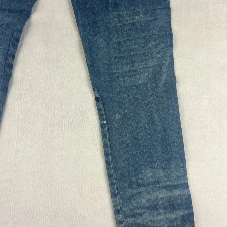 Pantalones de mezclilla para mujer Apple Bottom talla 13/14 azul envejecido bolsillo adornado Foto 3 de 4