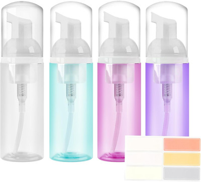 4 Pack Foam Pump Bottle, 60 ml/2 oz Mini Empty Bottle Travel Foaming Dispenser