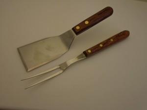 Dexter Set 85849 4X3 Hibachi Grill BBQ Spatula and 13.5in Fork S2896 Factory2nd