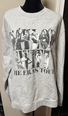 Taylor Swift Concert Official The Eras Tour Crewneck Sweatshirt Gray Size Large