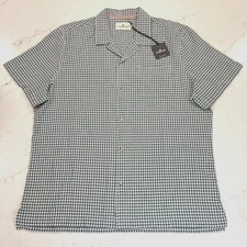 The Normal Brand NEW Mens XL Freshwater Short Sleeve Button Up Shirt Pine Check