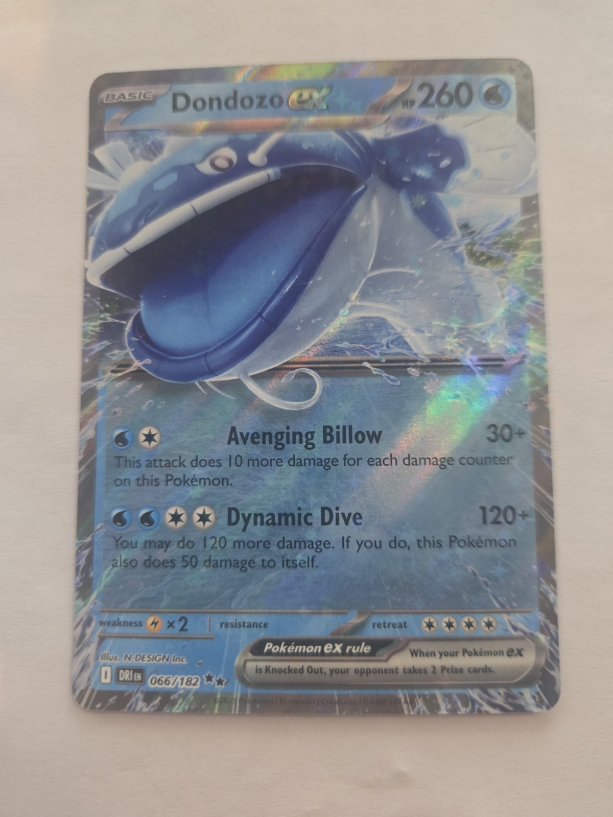 Dondozo ex 066/182 Destined Rivals Ultra Rare Holo Pokemon Card NM