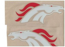 CALCOMANÍAS DE CASCO DE FÚTBOL AMERICANO TAMAÑO COMPLETO DENVER BRONCOS CON RAYAS Y PARACHOQUES