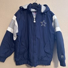 Vintage Dallas Cowboys Logo 7 NFL Game Day Puffer Coat Jacket 90s Men Size Large