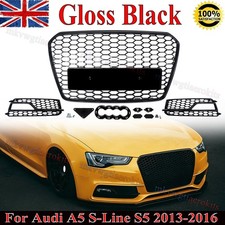 RS STYLE HONEYCOMB RADIATOR GRILLE FOG LIGHT GRILL FOR AUDI A5 S LINE S5 2013-16