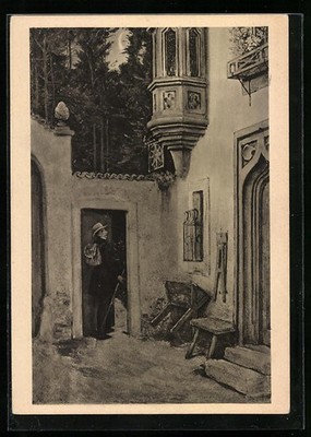 Künstler-AK Carl Spitzweg: Moritz von Schwind, Abschied im Morgengrauen 