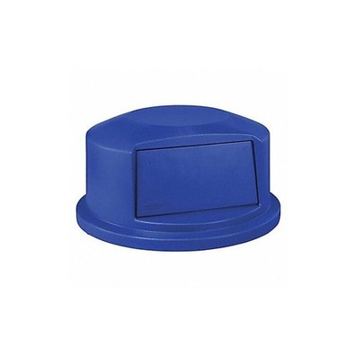 Rubbermaid BRUTE 44 Gallon Dome Swing Top Lid Blue Heavy Duty Trash Can Cover