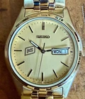 NOS 1997 Seiko Gold Day-Date Watch 7N43-9048 Rare GROWMARK FS Logo New Battery
