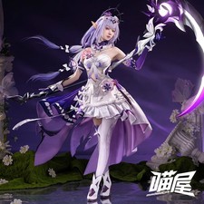 Honkai Star Rail Castorice Dress Cosplay Costume Outfit Headpiece Ear Clip Rings