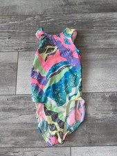 Vintage Baby Toddler  s Neon Abstract Colorful Swimsuit Size Small Made In USA