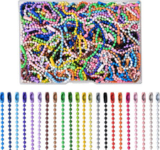 200 Pcs Ball Bead Chain Bulk Keychain 4.7 Inch Metal Dog Tag Small Chains with C