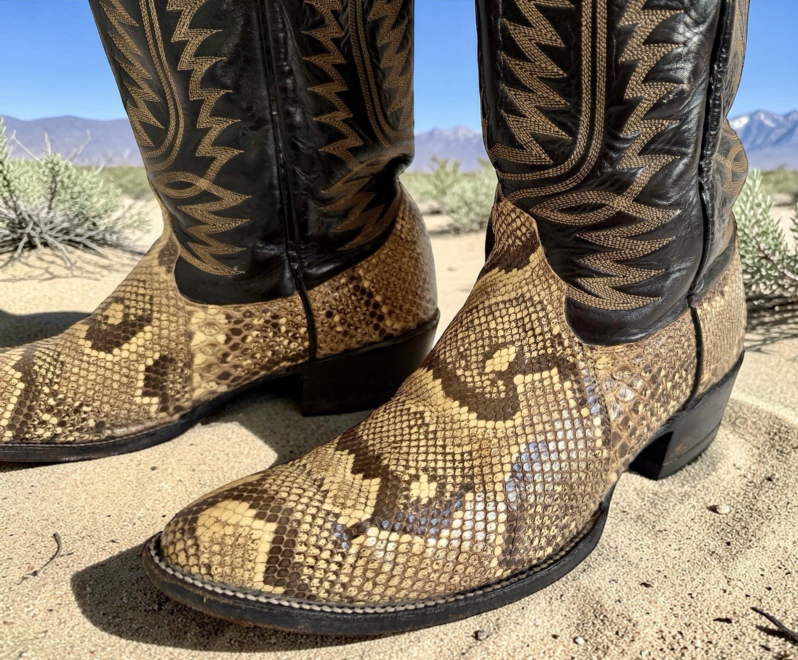 CUSTOM SILVER PYTHON SKIN WESTERN URBAN COWBOY MA… - image 6