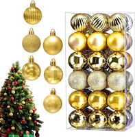 Weihnachtskugeln Ornamente Gold, 36 StüCk Christbaumkugeln, Weihnachtsdeko