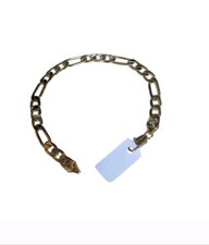 18k Gold Filled 7mm Figaro Style Chain Bracelet-8 Inch-Unisex