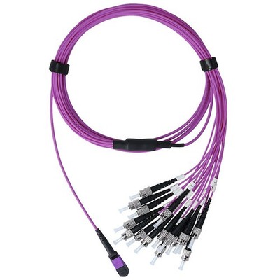BlueOptics Fiber Breakout Cable, MPO/UPC, 8xDuplex ST/UPC, 50 Meter, Multi-mode