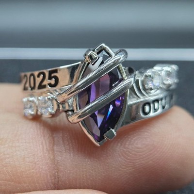 Custom Women s High School Class Ring 2025 College Style Marquise Cut Gemstone