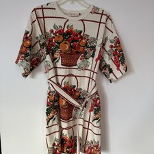 Tory Burch Belted Fruit Basket-Print T-Shirt Dress. Size Small Perfect Condition
