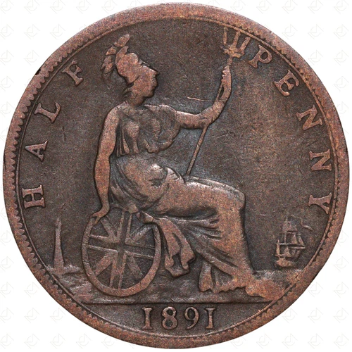1891 Victoria Half Penny — photo from the most recent tracked eBay sale