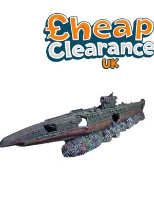 AQUARLINE 50cm! Großes U-Boot Wrack Aquarium Aquarium Versteck Dekoration Ornament ABVERKAUF