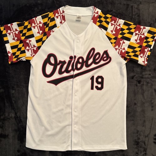 Baltimore Orioles Maryland Flag 2019 SGA White Jersey Adult Size Medium NEW!