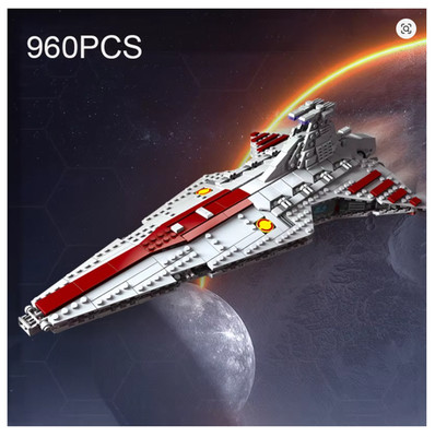 960PCS Space Battleship Building Blocks MOC Spaceship Model Bricks Toy Kit