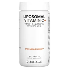 2 X CodeAge, Vitamins, Liposomal Vitamin C+, 180 Capsules