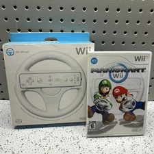 Mario Kart Nintendo Wii Complete CIB (2008) With Sealed Brand New Wii Wheel