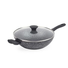 Salter Wok Non-Stick Megastone 28 cm Forged Aluminium With Lid Dishwasher Safe