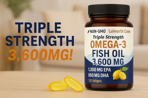 Omega-3 Fish Oil 3600mg High Strength Supplement - EPA & DHA 120 Softgels - Picture 6 of 13