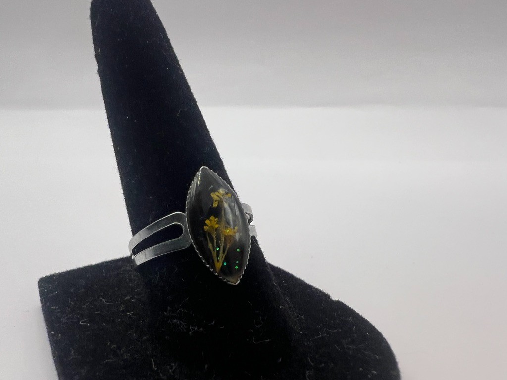 Pressed Flower Resin Ring Adjustable Botanical Co… - image 6
